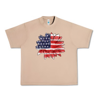 Burro american flag sunflower Urban Heavy Tee - MaliasSmallBusiness