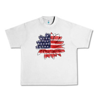 Lunar Rock american flag sunflower Urban Heavy Tee - MaliasSmallBusiness