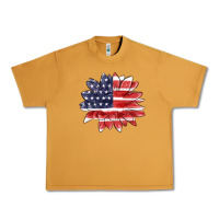 Peanut Butter american flag sunflower Urban Heavy Tee - MaliasSmallBusiness