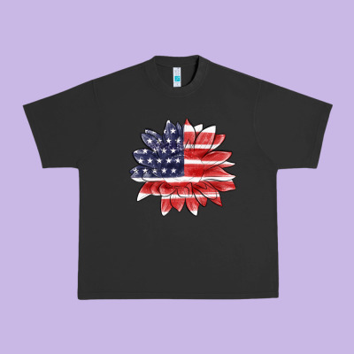 Urban Heavy Tee american flag sunflower
