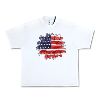 White american flag sunflower Urban Heavy Tee - MaliasSmallBusiness