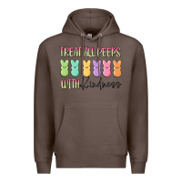 Coffee treat all peeps with kindness Premium Hoodie - MaliasSmallBusiness