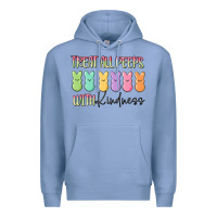 Colony Blue treat all peeps with kindness Premium Hoodie - MaliasSmallBusiness