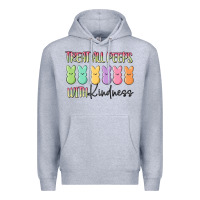 Heather Grey treat all peeps with kindness Premium Hoodie - MaliasSmallBusiness