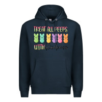 Navy treat all peeps with kindness Premium Hoodie - MaliasSmallBusiness