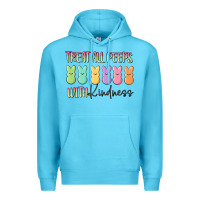 Ocean Blue treat all peeps with kindness Premium Hoodie - MaliasSmallBusiness