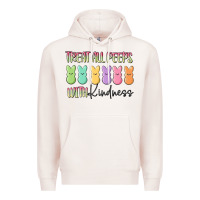 Pale Pink treat all peeps with kindness Premium Hoodie - MaliasSmallBusiness
