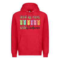 Red treat all peeps with kindness Premium Hoodie - MaliasSmallBusiness
