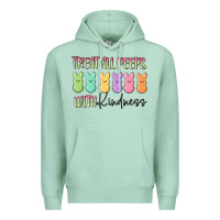 Seafoam treat all peeps with kindness Premium Hoodie - MaliasSmallBusiness