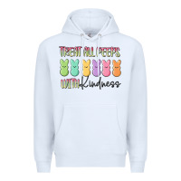 White treat all peeps with kindness Premium Hoodie - MaliasSmallBusiness
