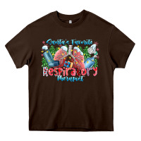 Chocolate Brown santa's favorite respiratory therapist Heavy Core Tee - CowhideDigitalArt