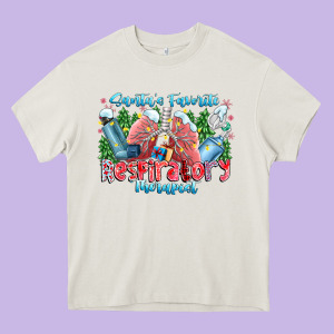 Santa's Favorite Respiratory Therapist Heavy Core Tee Designed By Cowhidedigitalart
