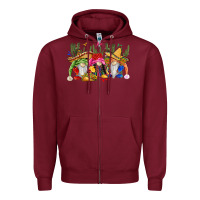 Burgundy mexican gnomes Zipper Hoodie - CTS Tumbler Store