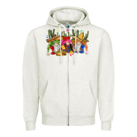 Oatmeal Heather mexican gnomes Zipper Hoodie - CTS Tumbler Store