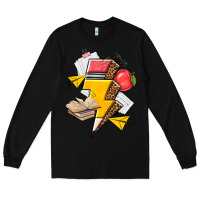 Black teacher lightning bolt Long Sleeve Tee - texasbilliewilder
