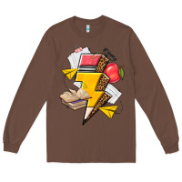 Chestnut teacher lightning bolt Long Sleeve Tee - texasbilliewilder