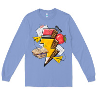 Colony Blue teacher lightning bolt Long Sleeve Tee - texasbilliewilder
