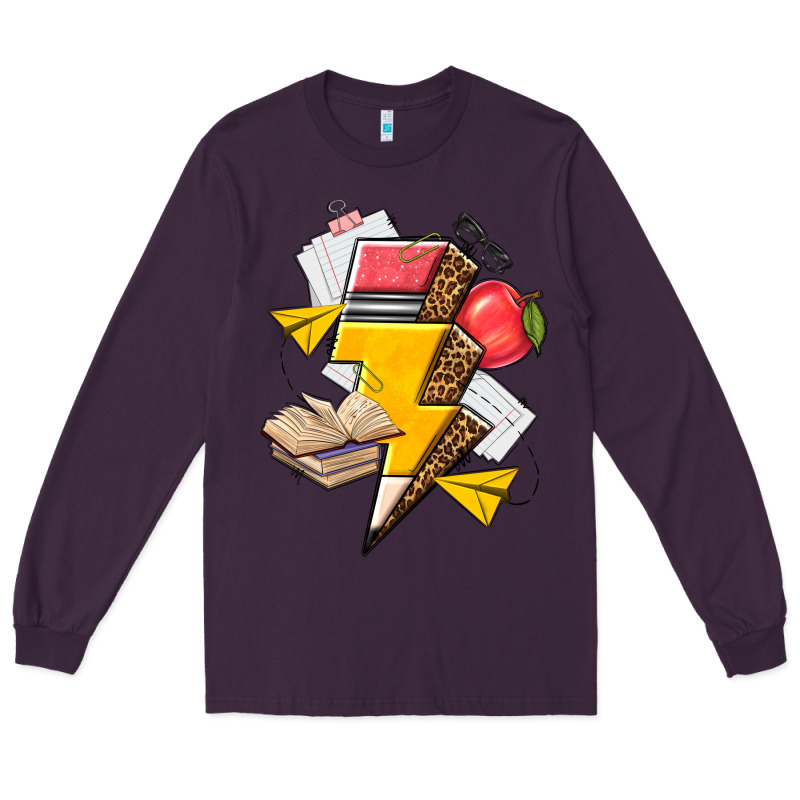 Teacher Lightning Bolt Long Sleeve Tee by texasbilliewilder | Teevron