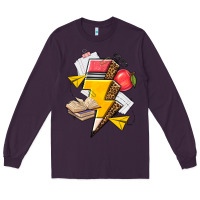 Plum teacher lightning bolt Long Sleeve Tee - texasbilliewilder