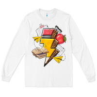 White teacher lightning bolt Long Sleeve Tee - texasbilliewilder