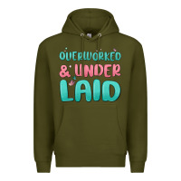 Army Green overworked underlaid Premium Hoodie - MaliasSmallBusiness