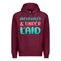 Burgundy overworked underlaid Premium Hoodie - MaliasSmallBusiness