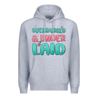 Heather Grey overworked underlaid Premium Hoodie - MaliasSmallBusiness