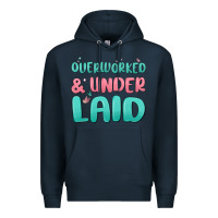 Navy overworked underlaid Premium Hoodie - MaliasSmallBusiness