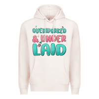 Pale Pink overworked underlaid Premium Hoodie - MaliasSmallBusiness