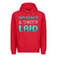 Red overworked underlaid Premium Hoodie - MaliasSmallBusiness