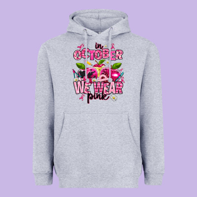 In October We Wear Pink Teachers Heavyweight Hoodie Designed By Adodesignshop