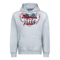 Heather Grey American junkie Urban Hoodie - NancyCooperArtShop