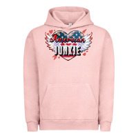 Pigment Salmon American junkie Urban Hoodie - NancyCooperArtShop