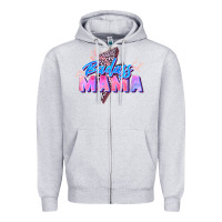 Heather Grey badass mama Zipper Hoodie - Zillion Design Studio