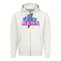 Oatmeal Heather badass mama Zipper Hoodie - Zillion Design Studio
