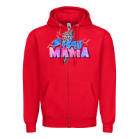 Red badass mama Zipper Hoodie - Zillion Design Studio