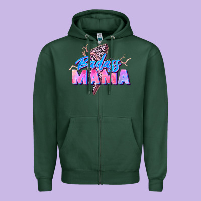 Badass Mama Zipper Hoodie Designed By Zillion Design Studio