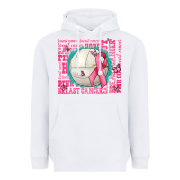 White pink out breast cancer volleyballs Heavyweight Hoodie - AdoDesignShop