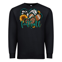 Black football hearts Premium Sweatshirt - Jasminsmagicworld