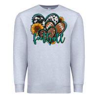 Heather Grey football hearts Premium Sweatshirt - Jasminsmagicworld