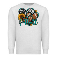 Oatmeal Heather football hearts Premium Sweatshirt - Jasminsmagicworld