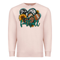 Pale Pink football hearts Premium Sweatshirt - Jasminsmagicworld