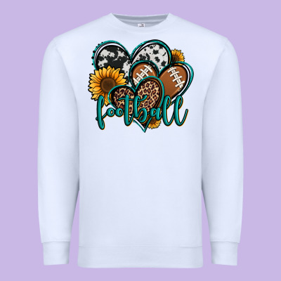 Football Hearts Premium Sweatshirt Designed By Jasminsmagicworld