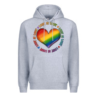 Heather Grey love is love Premium Hoodie - MaliasSmallBusiness