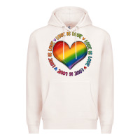 Pale Pink love is love Premium Hoodie - MaliasSmallBusiness