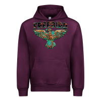 Mauve Wine aztec free bird Urban Hoodie - NancyCooperArtShop