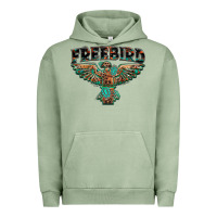 Pigment Oil Green aztec free bird Urban Hoodie - NancyCooperArtShop