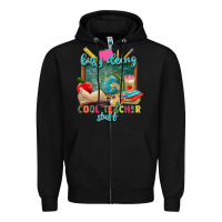 Black busy doing cool teacher stuff Zipper Hoodie - Zillion Design Studio