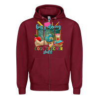 Burgundy busy doing cool teacher stuff Zipper Hoodie - Zillion Design Studio