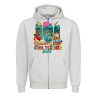 Dove Grey busy doing cool teacher stuff Zipper Hoodie - Zillion Design Studio